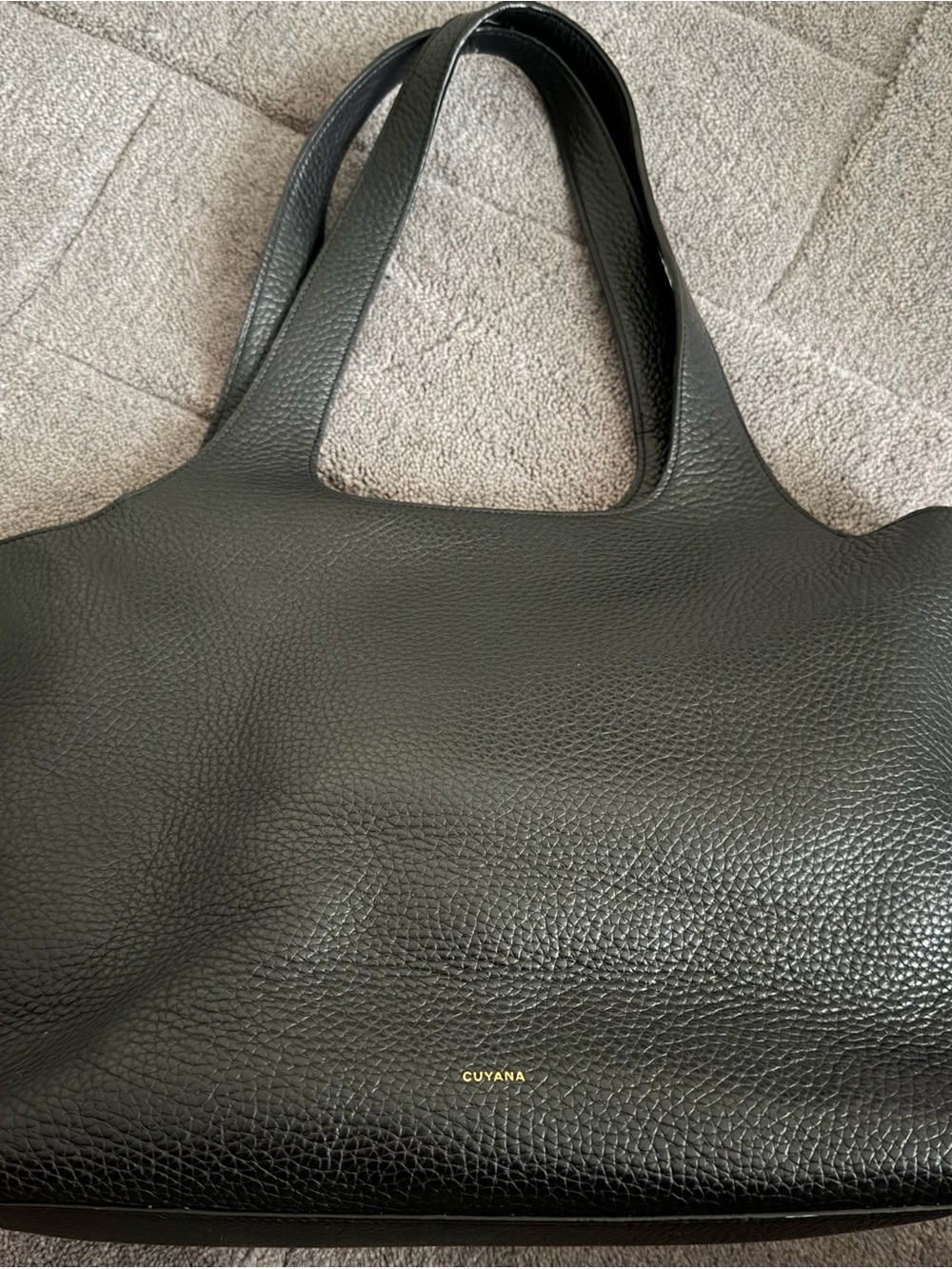 Cuyana Black Leather System Tote